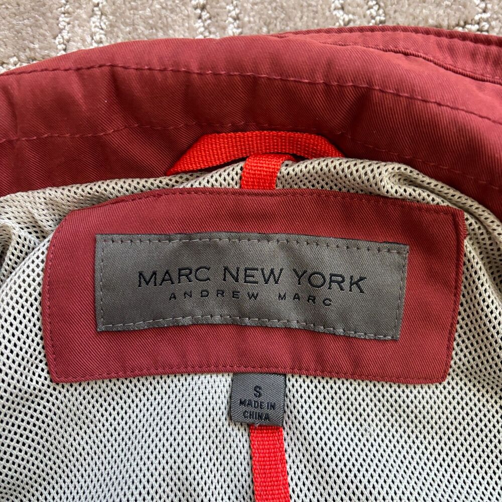 Marc New York Nylon Jacket Mens Small Burnt Red Full Zip Classic Outdoor Pockets - Picture 4 of 9